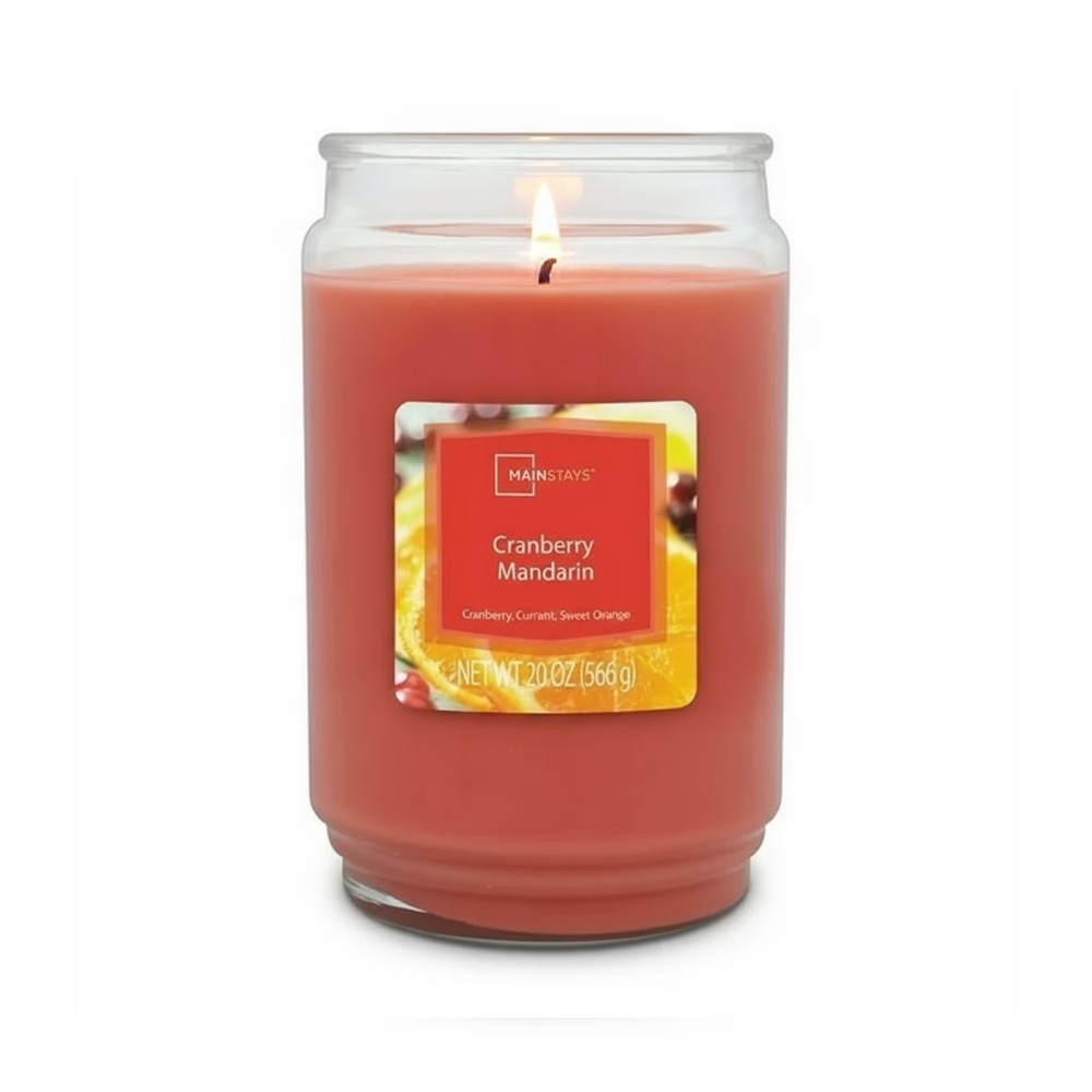 Home Fragrance Aromatherapy - クランベリーマンダリンの香りのキャンドルグラスジャー、シングルウィック、20オンス、ホームフレグランス、アロマセラピー