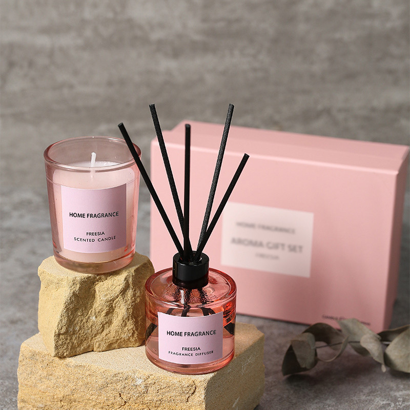 Home Fragrance Reed Diffuser Refill - プレミアムリードディフューザーとキャンドルギフトセット、長持ちする香り付きフレグランス詰め替え、自宅、オフィス、スパ、パーティー、ギフトに