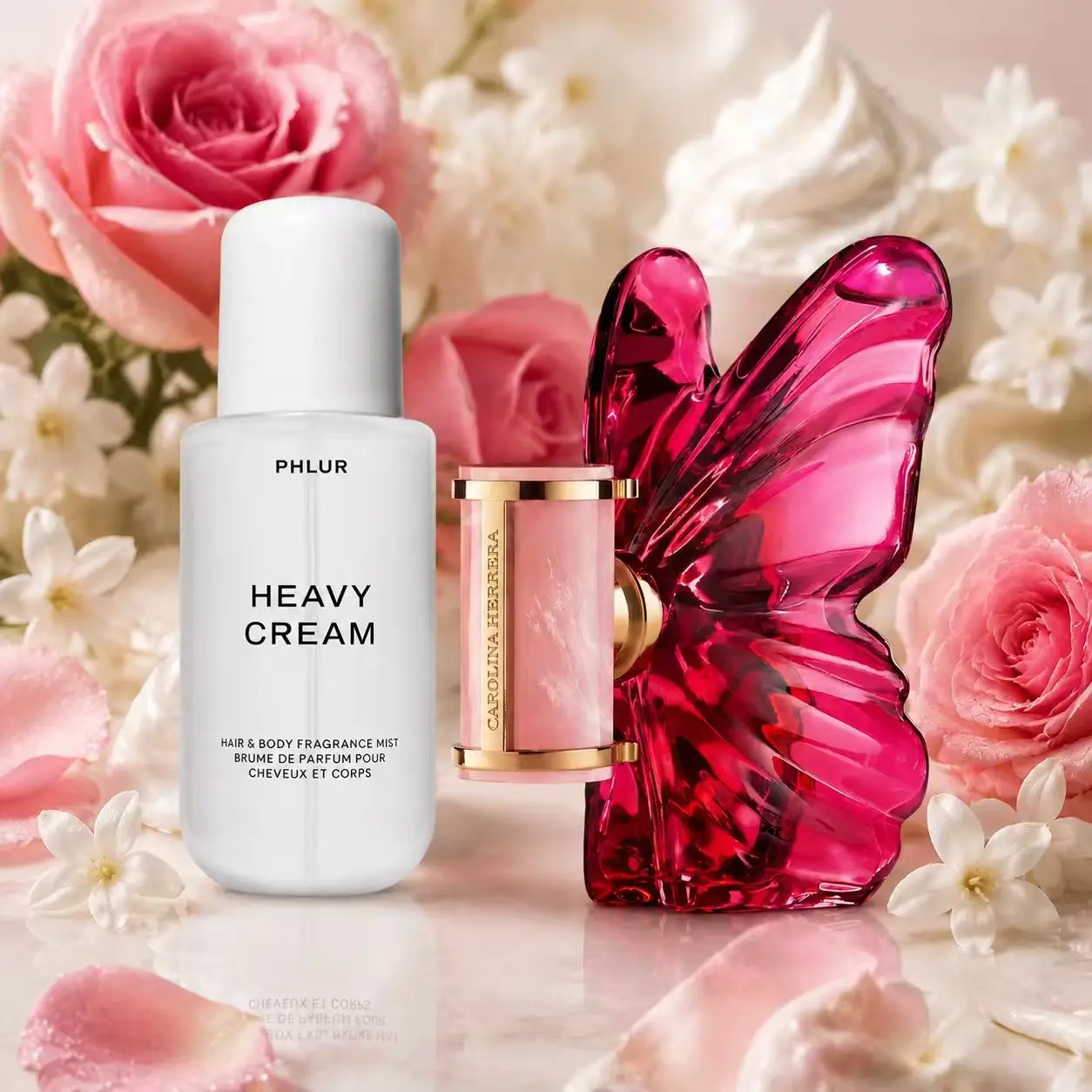 Home Fragrance Gift - 2PC PHLUR レディースフレグランスデュオセット、バニラスモーク＆ヘビークリームヘア＆ボディフレグランスミスト、長時間持続する香りの香水ギフトセット、8 fl oz (100ml)