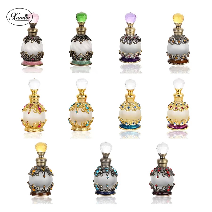 Home Fragrance Bottle - 詰め替え可能な香水瓶,エッセンシャルオイル,フレグランス,空のガラス,結婚式の記念品,家の装飾,石,15ml