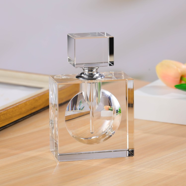 Home Fragrance Bottle - 30 ミリリットル容量正方形クリスタル香水瓶デスクトップホームフレグランス容器装飾空の香り瓶ウェディングギフトクラフト