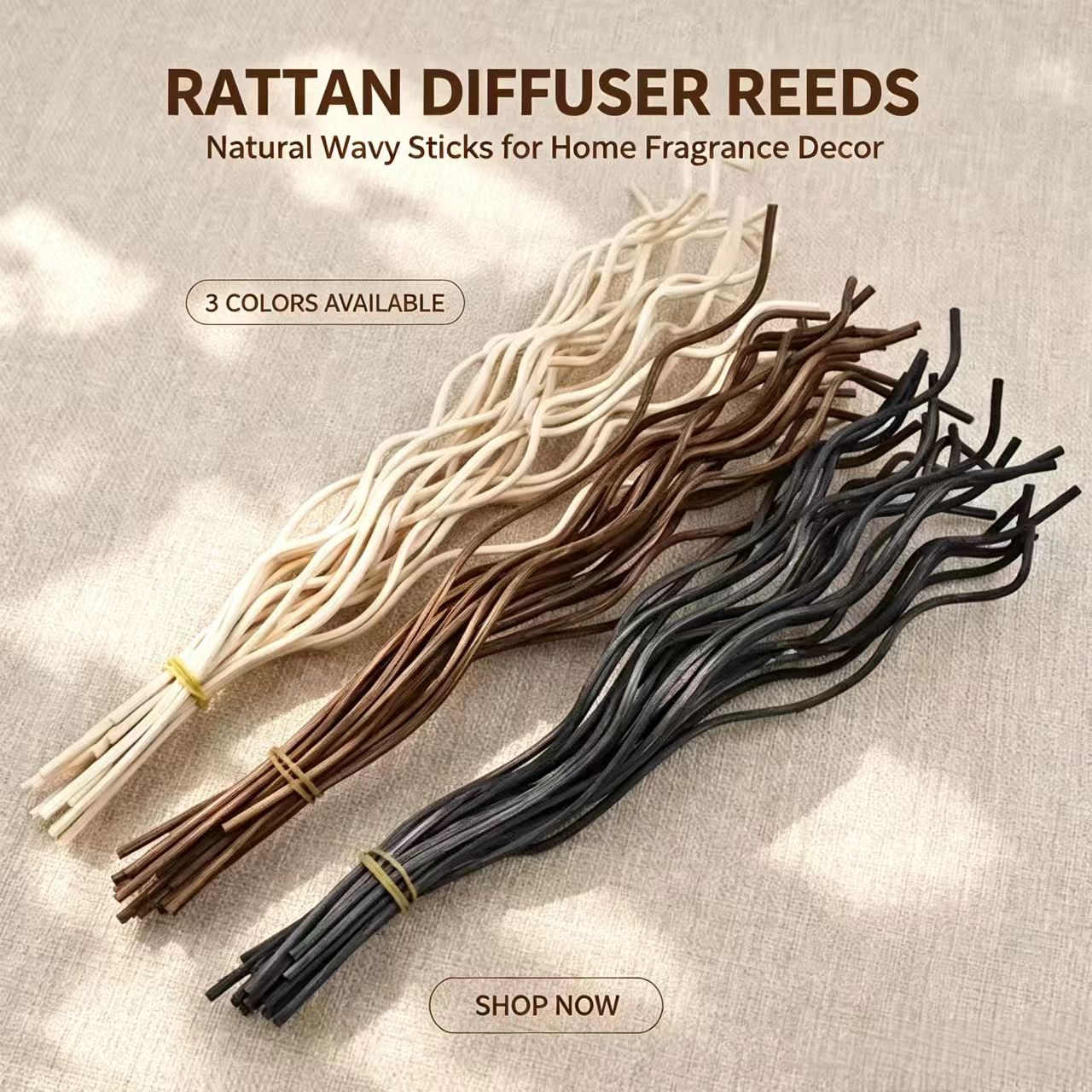 Home Fragrance Reed Diffuser Refill - 20 個の長い波状籐リードディフューザースティックフレグランスディフューザー交換用詰め替え芳香剤ホームフレグランスアクセサリー