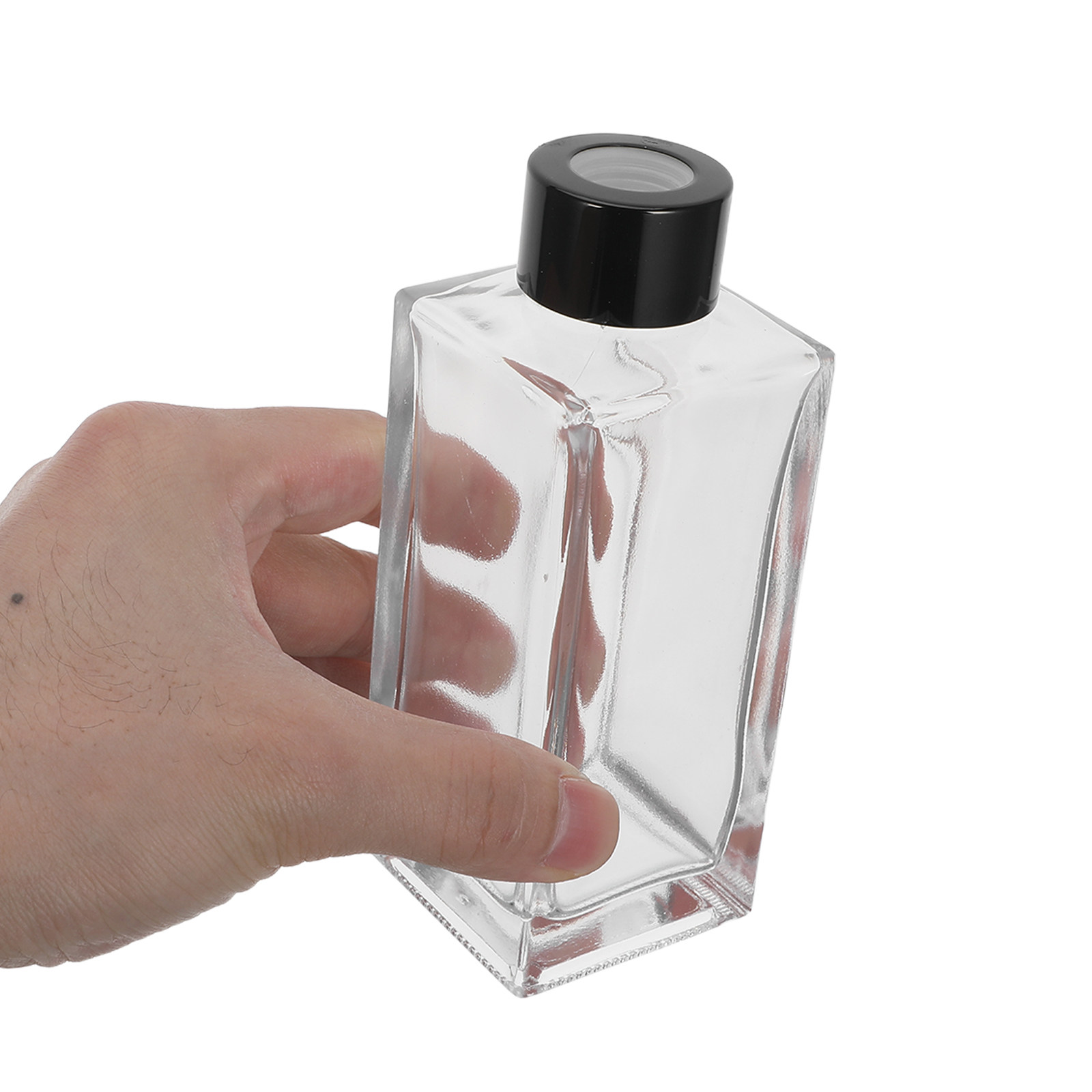 Home Fragrance Bottle - 4 セットバスルームフレグランスディフューザーリード小型ミニ透明ガラス香水詰め替えボトルセットホームアロマセラピールーム香りスティック