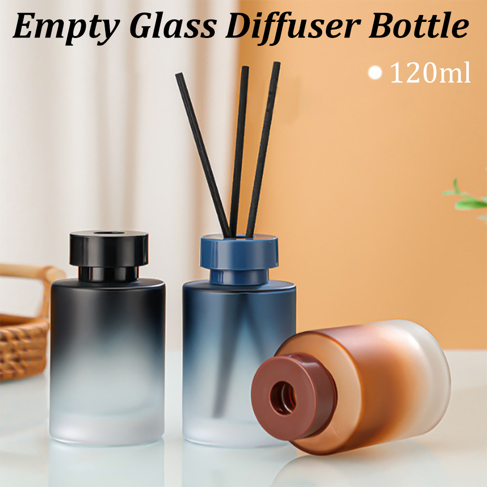 Home Fragrance Bottle - 120ml空ガラスディフューザーボトル詰め替え式フレグランスアクセサリーアロマセラピー交換用ディフューザージャーDIYホームバスルーム用