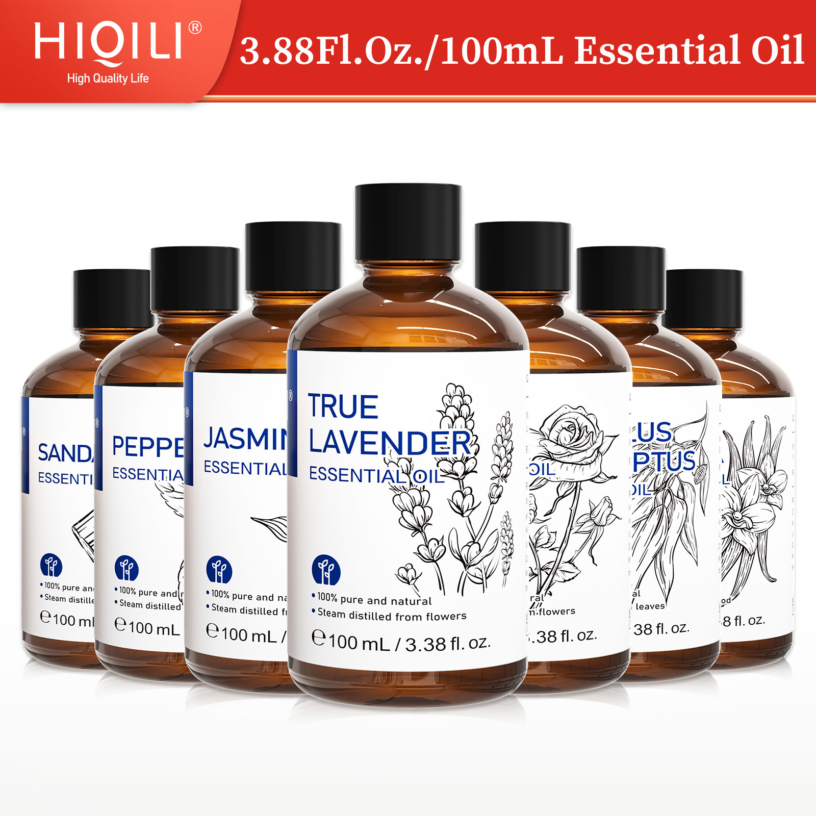 Home Fragrance Units - HIQILI 100% 天然、100mL エッセンシャルオイル、キャンドルや石鹸作りに使用、DIY フレグランス、家庭用ディフューザー、加湿器、誕生日プレゼントに最適