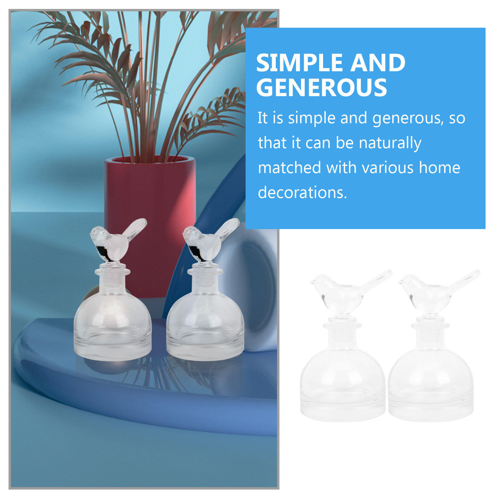 2 個のガラス香水瓶プレミアムクリア頑丈な家庭用車装飾フレグ - Home Fragrance Bottle のレビューと価格