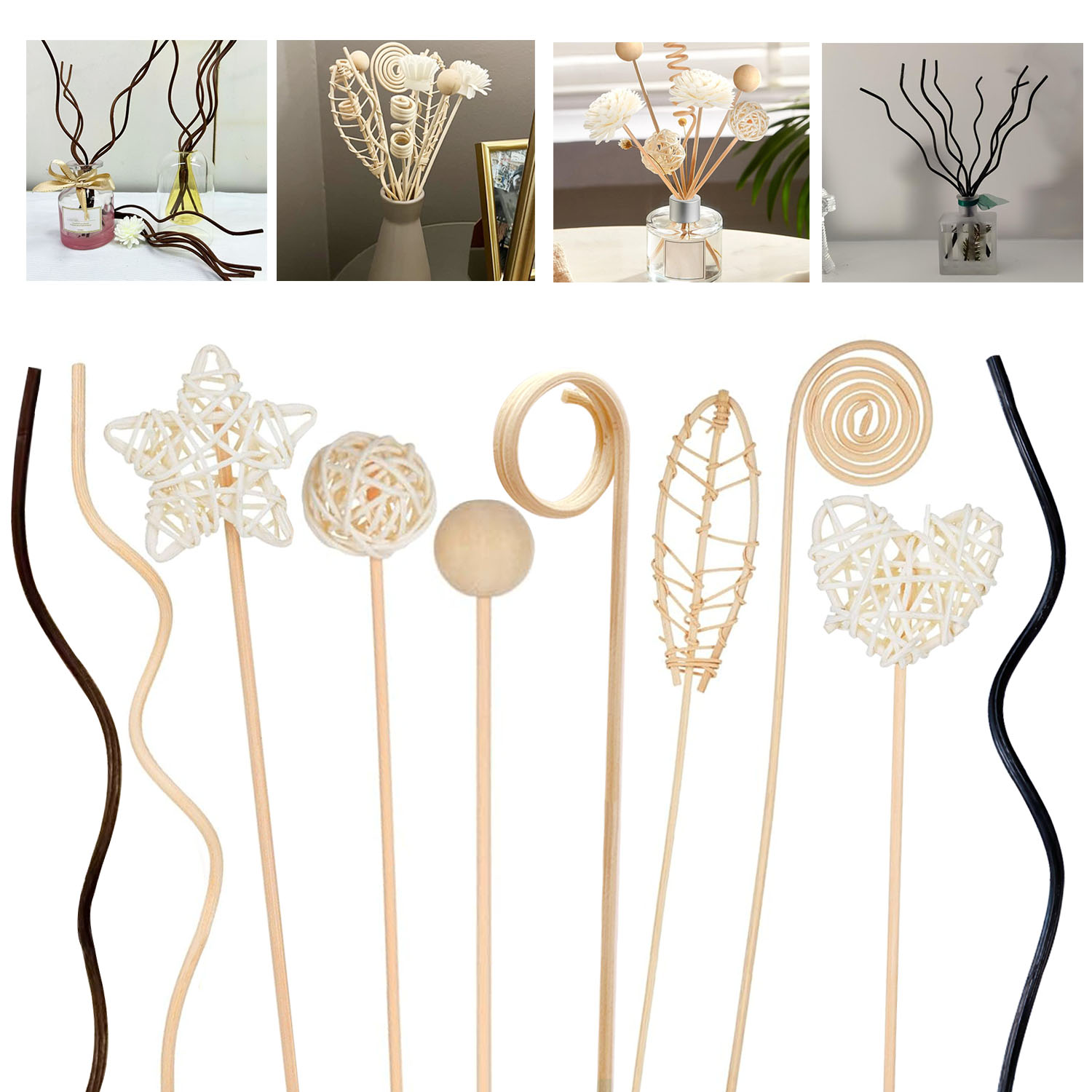 5/15 個ロング波状籐リードディフューザースティックフレグ - Home Fragrance Reed Diffuser Refill のレビューと価格