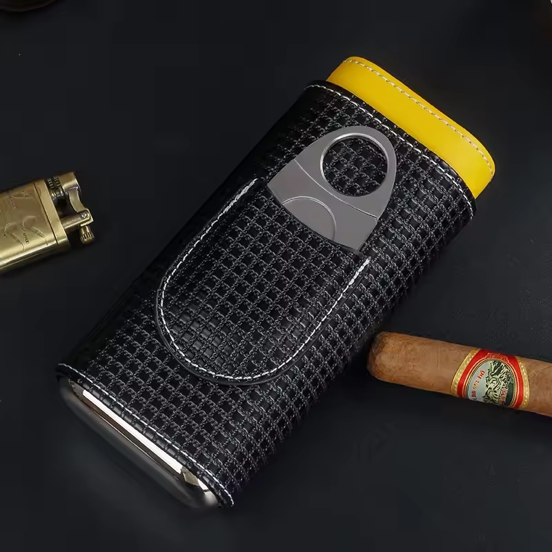 携帯用レザーシガーヒュミドールケース、杉材ライニング付き3本 - Home Fragrance Maple Walnut のレビューと価格