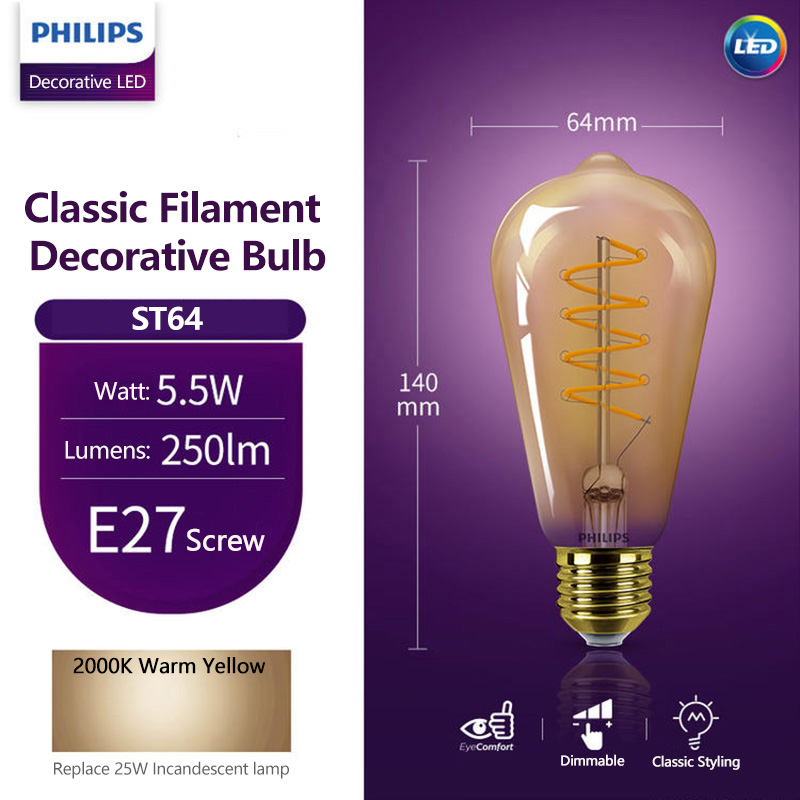 フィリップス LED装飾電球 ST64 T32 G93 E2 - Philips Bulb Led Classic のレビューと価格