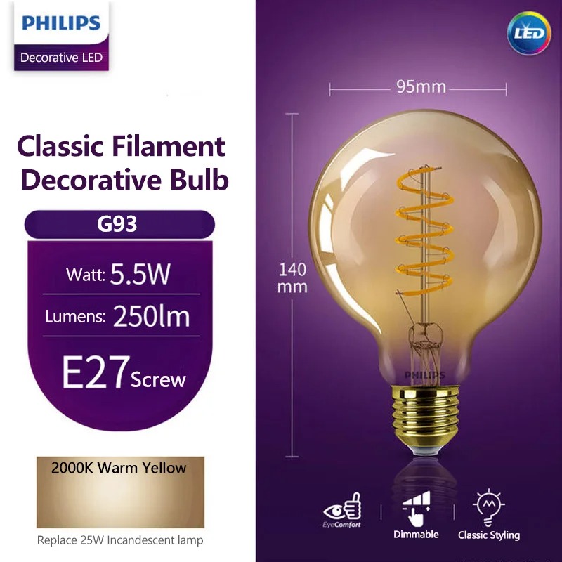 フィリップス LEDランプ G93 クラシックフィラメント装 - Philips Bulb Led Classic のレビューと価格