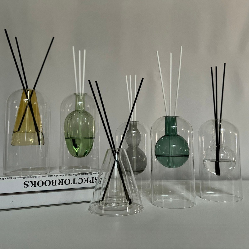 北欧風U字型二重壁ガラスディフューザーボトル、空のリードフレ - Home Fragrance Bottle のレビューと価格