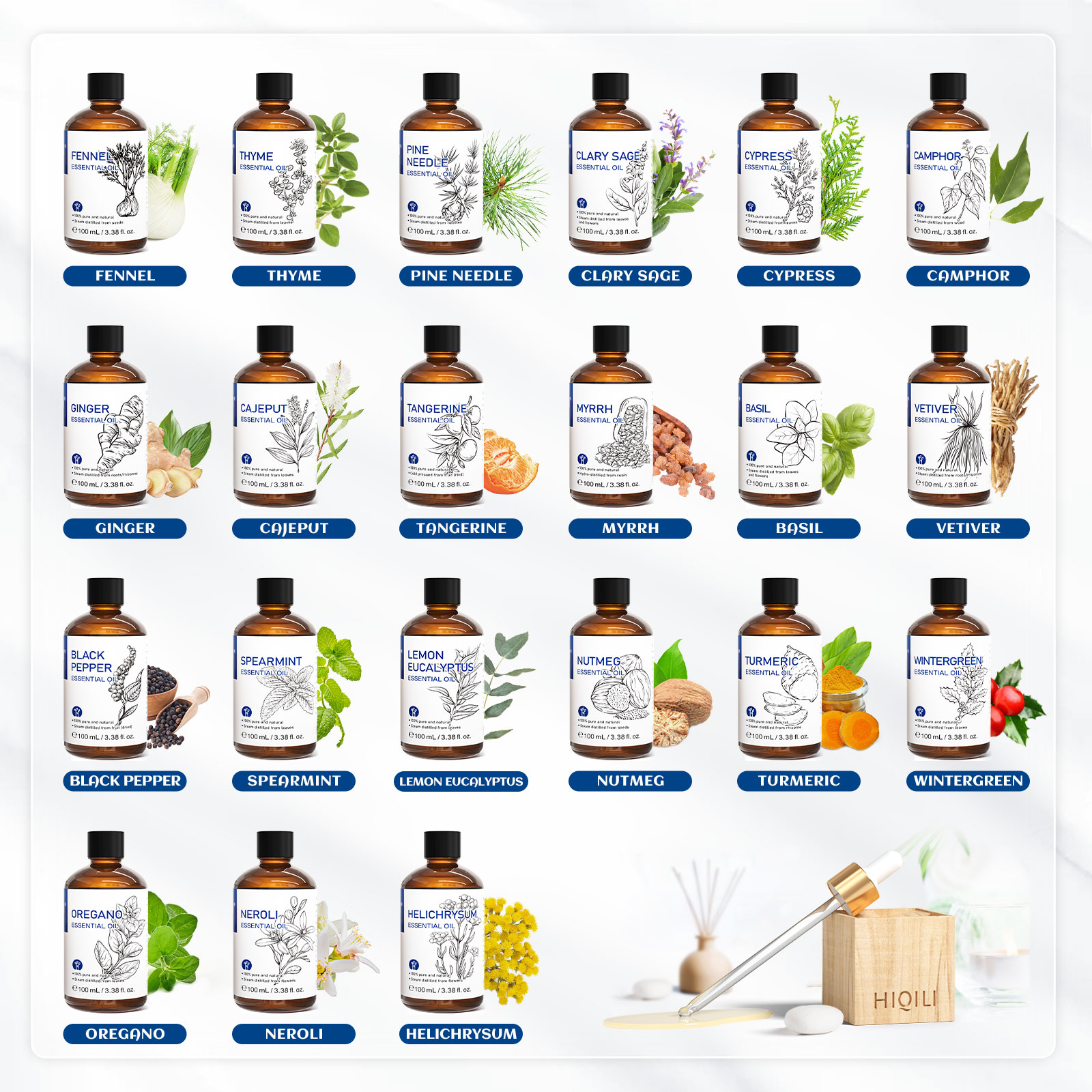 HIQILI 100% 天然、100mL エッセンシャルオイ - Home Fragrance Units のレビューと価格